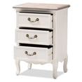 thumbnail image 2 of Baxton Studio Capucine Two Tone Oak and White Wood 3-Drawer End Table, 2 of 9