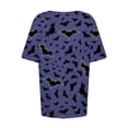 thumbnail image 4 of Women Short Sleeve Loose Fitting Durable Leisure Fashion Strapless Printed Christmas gift Thin section Fashion Sexy Lining Pink Trendy Short Sleeve Size L, 4 of 4