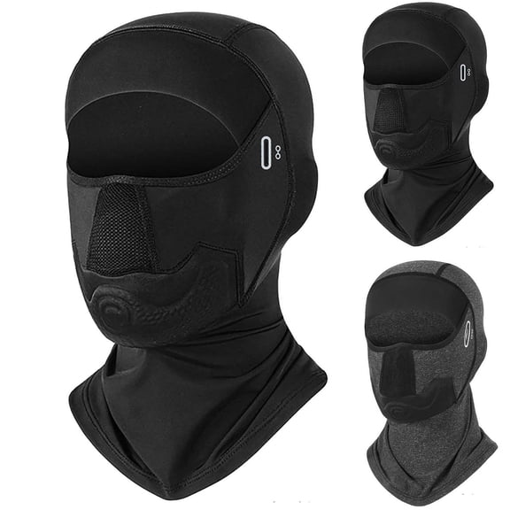 QATAINLAV Balaclava Face Mask with Glasses Holes Men Women Outdoor Sun Protection Ski Mask for Motorcycle Gray