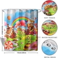 thumbnail image 4 of Sweet Candy Shower Curtain - Ice Cream Shower Curtains Candies Dessert Lollipop Cupcake Bath Curtain 72x72 Inch for Bathroom Decor with Hooks, 4 of 6