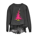 thumbnail image 5 of Brondbend Christmas Pullovers for Women Crewneck Sweatshirts Women Long Sleeved Printed Workout Top Oversized Fall Winter Fashion Festival Party Athletic Blouse Comfortable,Brown, 5 of 5
