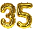 thumbnail image 1 of Número de globo EBAIJQUO 35 dorado de 35 pulgadas para decoración de fiestas, 1 of 6