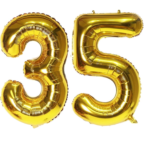 Número de globo EBAIJQUO 35 dorado de 35 pulgadas para decoración de fiestas
