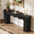 thumbnail image 5 of Tribesigns 63" Farmhouse Console Table, Wooden Couch Table Behind Sofa with Storage, Long Entryway Sofa Station, Narrow Console Stand with Base, Hallway Stand for Entryway, Living Room (1, Black), 5 of 15