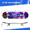 thumbnail image 3 of Complete Skateboards for Beginners,7 Layer Canadian Maple Double Kick Deck,31''Pro Cruiser Skull Skate Board, 3 of 5