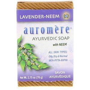 Auromere, Ayurvedic Soap With Neem, Lavender-Neem, 2.75 oz (78 g) (Pack of