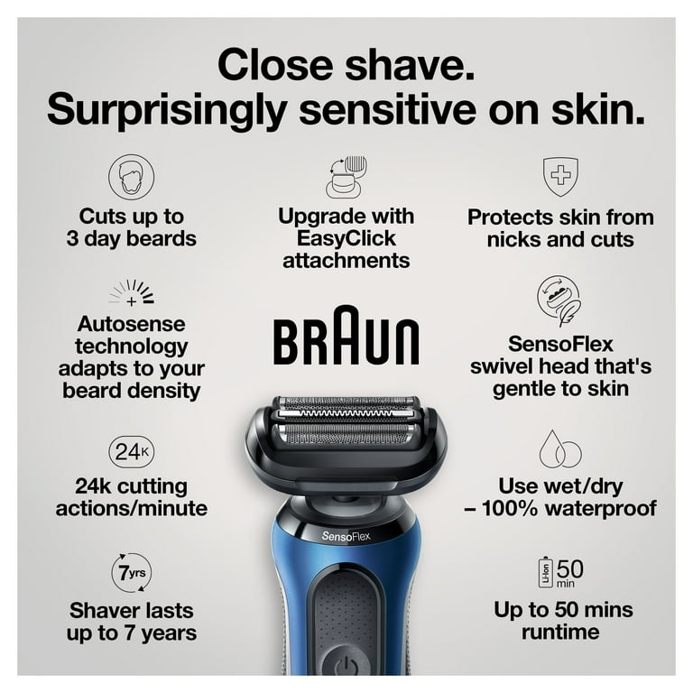 Braun Series 6 6072cc Men's Wet & Dry Electric Shaver, Precision