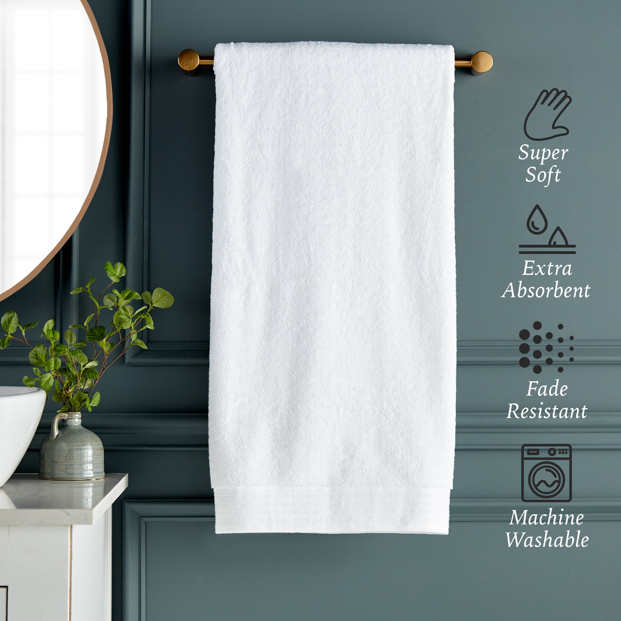Hotel Style 100% Organic Cotton Luxury 6-Piece Towel Set, Arctic White