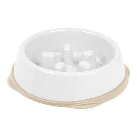 UPC: 0762016474250 | IRIS USA  9  Slow Feeding Dog Bowl for Short Snouted Pets  White/Beige