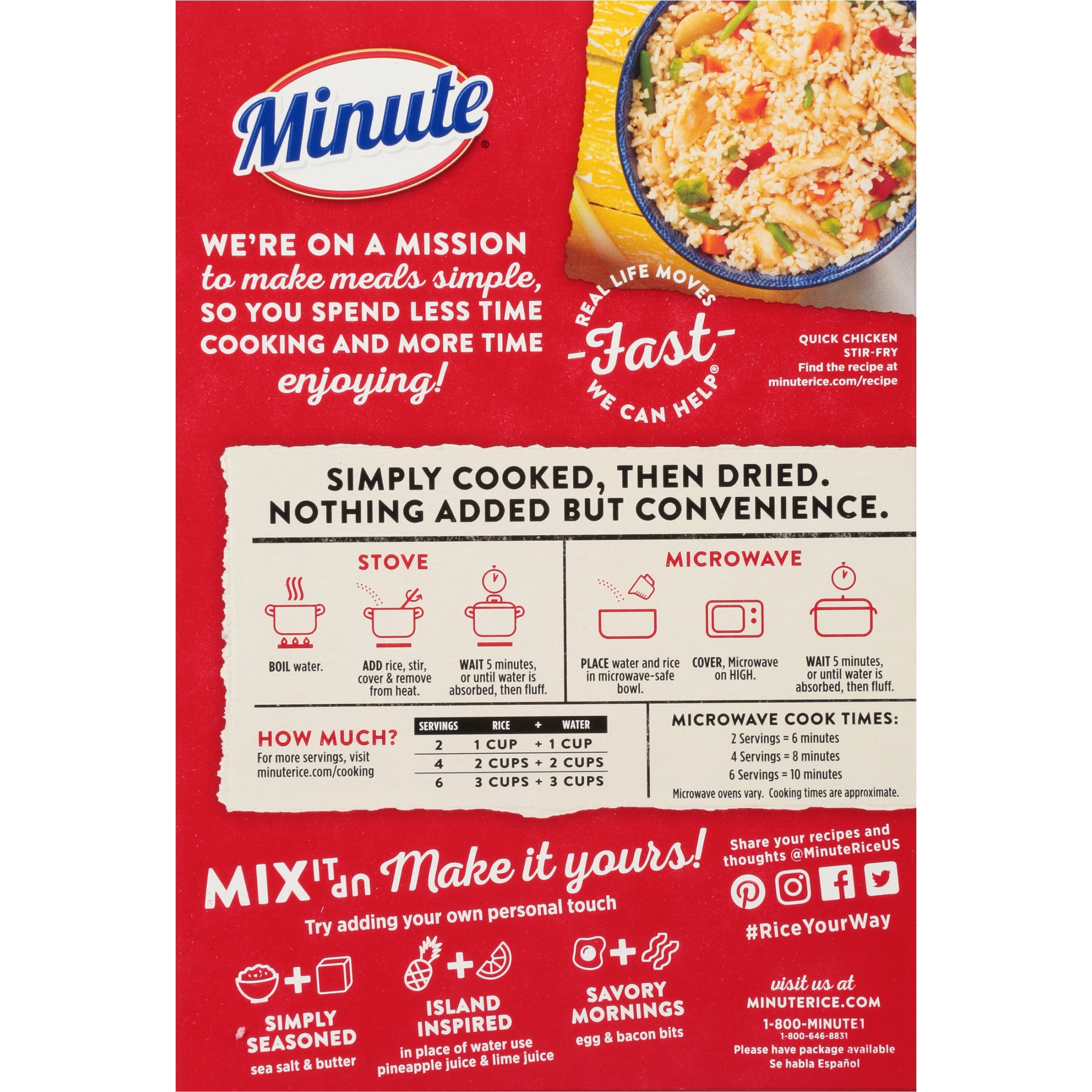 Minute Instant White Rice, Light and Fluffy, Gluten Free, 14 oz