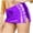 Purple, variant on BRGZLK Women's Half Body Skirt Slit Side Metallic Mini Skirt Shiny Solid Color Holiday Micro Short Skirt Dance Clubwear Rave Costume