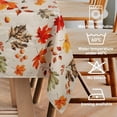 thumbnail image 5 of Maple Leaf Fall Tablecloth Waterproof, Thanksgiving Table Cloth Rectangle, Stain Resistant Fabric Table Cloths for Kitchen Table Party Picnic Dinner Decor (60 x 84 Inch), 5 of 6