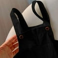 thumbnail image 6 of Uaswgudfs Girls Solid Color Overalls Suspenders Pants Sleeveless Casual Cuffed Leg Short Jumpsuits with Pocket for 3-10T, 6 of 6