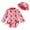 Red, variant on Girl's Swimsuits With Matching Hat Cute Cartoon Ice Print Summer Bathing Suit