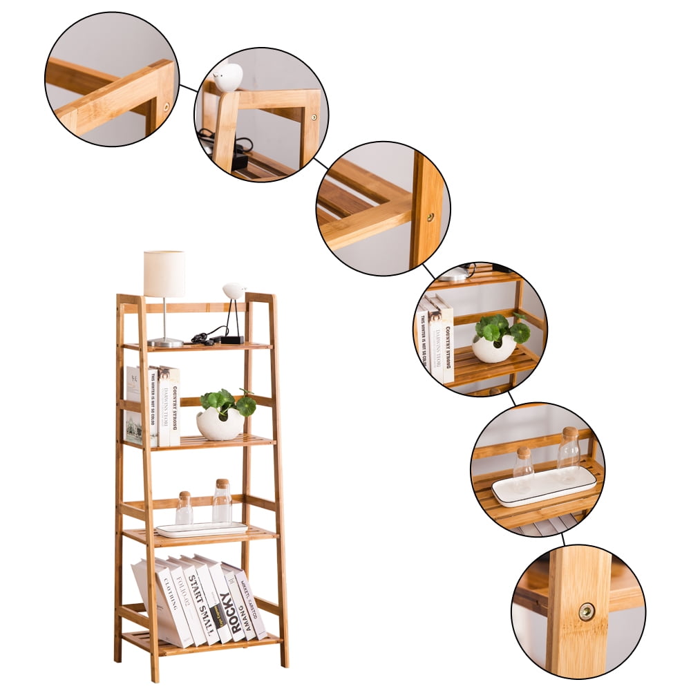 Lowestbest Four-Story Inclined Ladder, Inclined Bookshelf, Industrial Ladder Bookshelf, Antique Bookshelf, Office, Bathroom, Living Room Storage Lowestbest Four-Story Inclined Ladder, Inclined Bookshelf, Industrial Ladder Bookshelf, Antique Bookshelf, Office, Bathroom, Living Room Storage