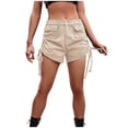 thumbnail image 2 of Mefallenssiah Fashion Women Casual Solid Pocket Button Spring Summer Shorts, 2 of 5