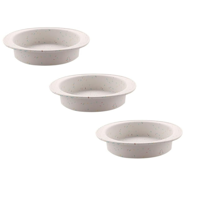 Cake Pan Baking Mold TASTAN Food-Grade Silicone Round Springform Cake Pan (3-Pack) - Triple Set Non-Stick Cake Pans for Baking Enthusiasts & Home Chefs | Oven & Freezer Safe, Round Cake Pan, White