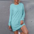thumbnail image 6 of Sentmoon Maxi Fall Dresses Long Sleeve Crew Neck Semi Formal Wedding Guest Dress Warm Solid Color Loose Stretchy Plus Size Cocktail Dress Stylish for Fall Hiking L, 6 of 8