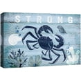 thumbnail image 3 of PixonSign Canvas Print Wall Art Strong Crab Print with Clam Amphibians Ocean Illustrations Modern Art Nautical Colorful Blue Ultra for Living Room, Bedroom, Office - 12"x18", 3 of 5