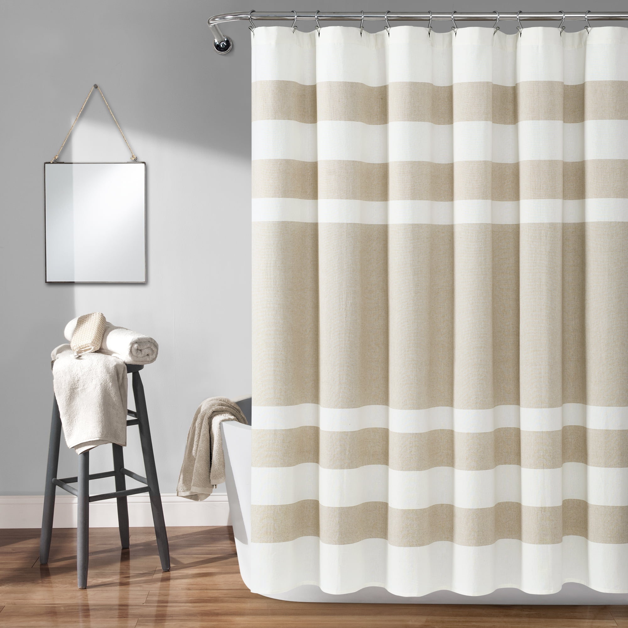 Lush Decor Cape Cod Stripe Yarn Dyed Cotton Shower Curtain ...