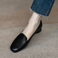 thumbnail image 2 of Women Square Toe Loafers Soft Sole Low Heel Slip On Work Dress Shoes, 2 of 5