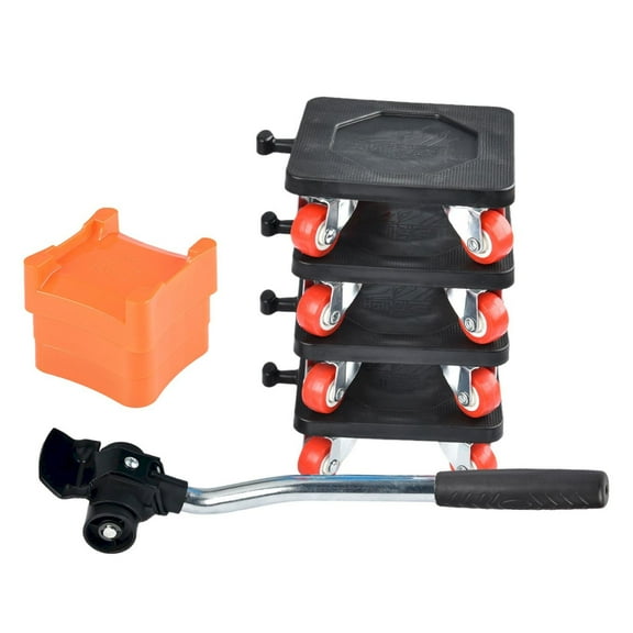 Fdelink Moving Dolly Set,Universal Caster,Upgrade Large Furniture Furniture Movers with 4 Wheels Panel Heavy Duty Furniture Lifter with 4 360° Rotatable Rubber Wheels Furniture Moving,Black Wheel Kit