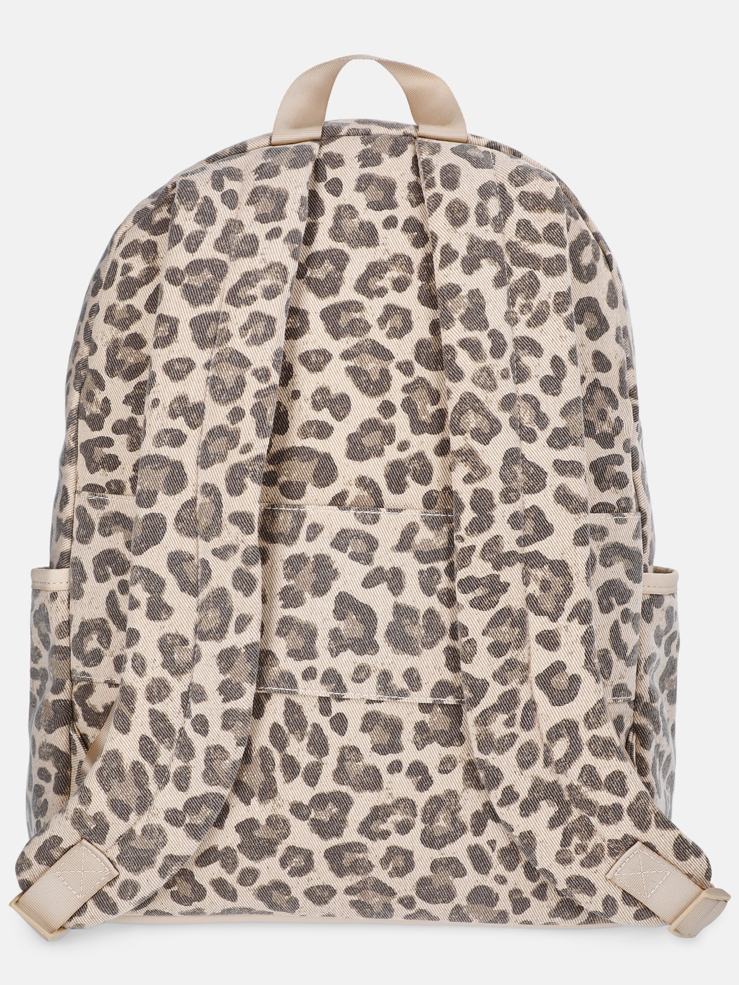 MNYC Women's Double Pocket Dome Backpack Leopard