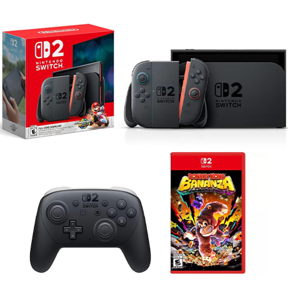 Nintendo Switch 2 Mario Kart World Bundle + Nintendo Switch 2 Pro Controller + Donkey Kong Bananza
