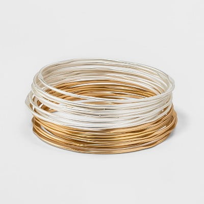 Textured Bangle with Multi Row Bracelet Set - Universal Thread