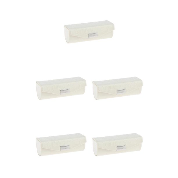 Matsuzay Estuche de lápiz labial de cuero Caja de almacenamiento con espejo para monedero Blanco Type2