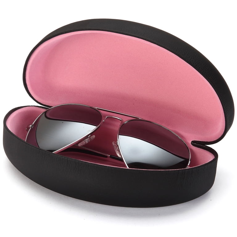 Black Oversized Sunglasses in Pink Case Giselle Butterfly Sunglasses: Black Oversized Eyewear With  main image 2