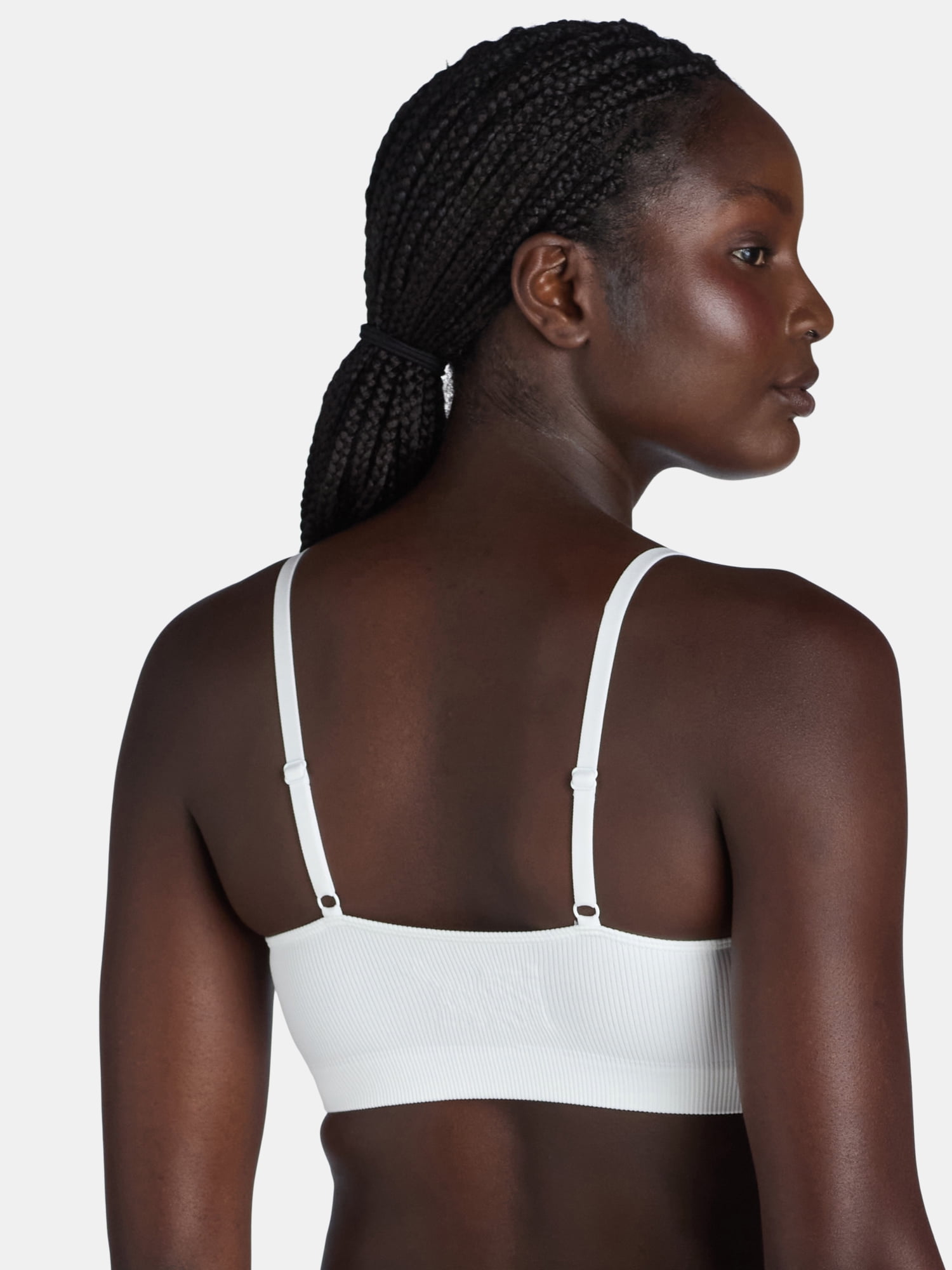 No Boundaries Women's Seamless Ribbed Cami Bralette, Sizes XS-XXXL