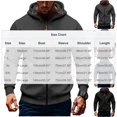 thumbnail image 3 of Yusimy Mens Solid Color Zip-Up Hoodie with Pockets & Drawstring Long Sleeve Cardigan Casual Athletic Top, 3 of 4