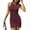 Burgundy, variant on IROINNID Cocktail Dress for Women Evening Night Party Solid Color Sleeveless Round-Neck Pleated Dress Cocktail Dress,Black