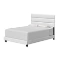 thumbnail image 6 of Boyd Sleep Napoli White Faux Leather Queen Size Fully Upholstered Platform Bed Frame with Adjustable Headboard, Qualified Box Spring or Foundation Required for Use, 6 of 13