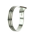 thumbnail image 3 of Sterling Silver V Triple Band Chevron Ring 8mm Italy Italian Size 8, 3 of 4