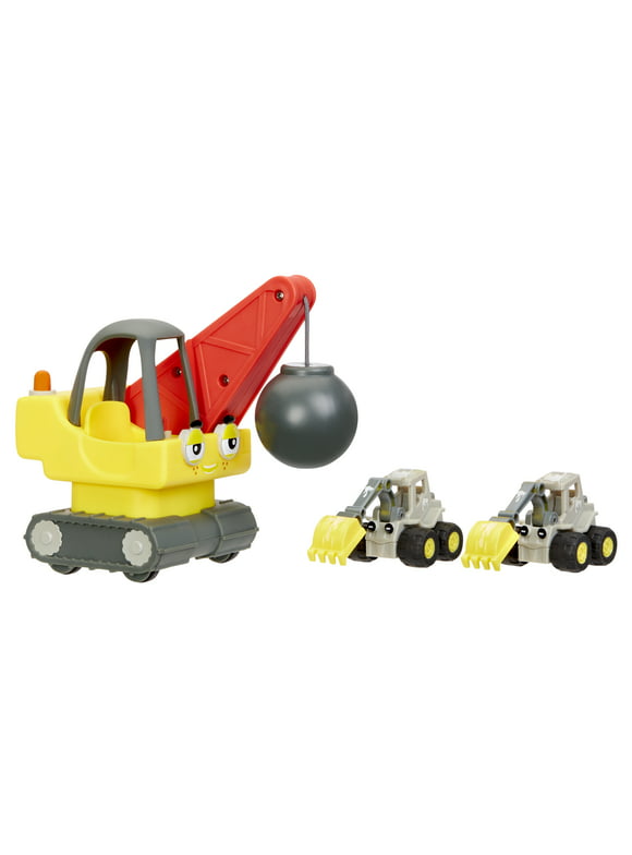 Little Tikes Lets Go Cozy Coupe 3pk Construction Mini Push and Play Vehicle for Tabletop or Floor Push Play Car Fun and Color Change for Toddlers