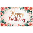 thumbnail image 7 of Floral Design Happy Birthday Pink Flowers Party Banner for Celebration Event Decoration Indoor Use, 7 of 7