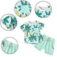 thumbnail image 2 of Chenyin Newborn Baby Boys T-Shirt Shorts 2 Piece Outfits Baby Boys Summer Short Sleeve Tees Tops + Elastic Waist Shorts Cotton Hawaiian Set for 0-24 Months, 2 of 9