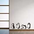thumbnail image 2 of Un conjunto de lindos pingüinos, pegatinas de pared para dormitorio y sala de estar., 2 of 5