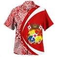 thumbnail image 4 of Camisa hawaiana con gráfico de la bandera de Tonga para hombres, emblema nacional, estampado 3D, mangas cortas, blusas holgadas estilo Harajuku, camisas Aloha con solapa, 4 of 5