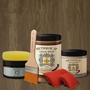Retique It Gel Stain Liquid Wood Kits Real Paintable Wood. Great Companion to Chalk Finish Paint, Milk Paint, Furniture Paint. (2X Double (100 sq ft), Weathered Finish, 30 Black Walnut)