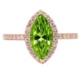 thumbnail image 7 of Halo Engagement Ring for Women - 2.38ct Natural Peridot in 14K Rose Gold Promise Ring, 7 of 7