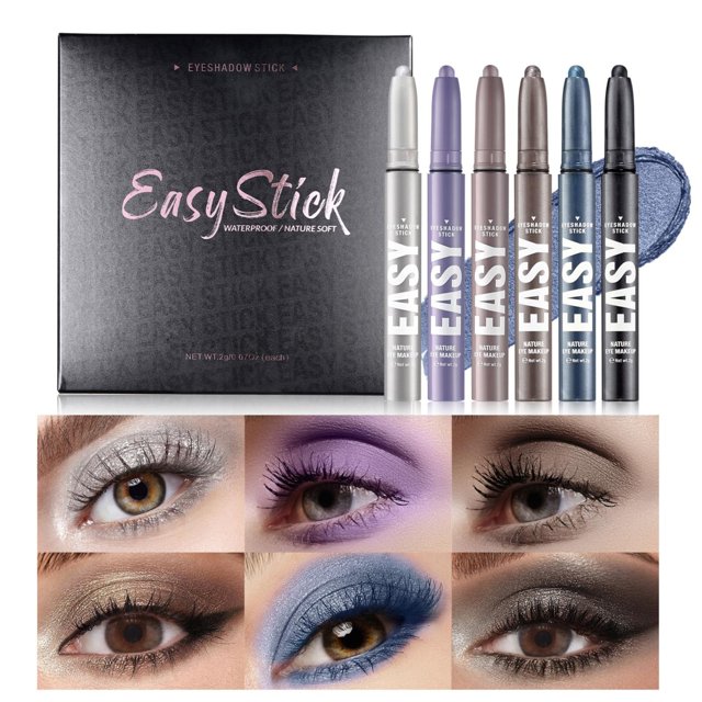 Eyeshadow Stick Set Bright Colored Contouring And Highlight Eyeshadow Stick Eyeshadow Long Lasting High Pigmented Eye Shadow 2Ml/6Pcs, Makeup Eye Shadow