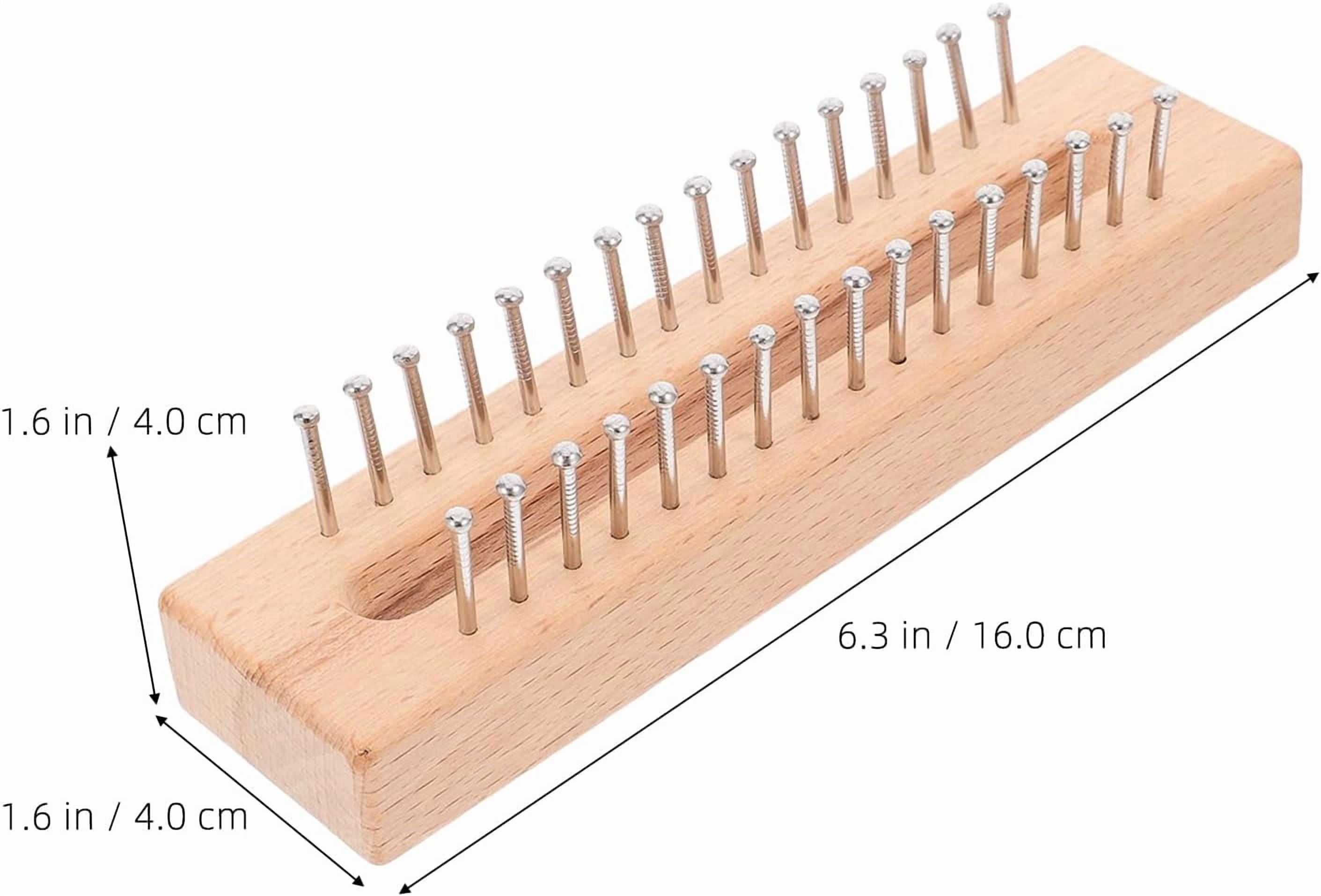ABCISI Solid Wood Braider Knitting Loom Kit with Crochet Hook, Wooden Handmade Block Gauge Knitting Loom Set for Beginners and Crafting Projects, Craft Kit Tool for DIY Hat Scarf Socks Sweater