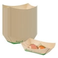 thumbnail image 2 of Sustain 6 oz Bamboo Paper #40 Food Tray / Boat - with PLA Lining, Compostable - 3 1/4" x 2" x 1 1/2" - 50 count box, 2 of 11
