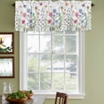 thumbnail image 3 of Spring Floral Curtain Valances for Windows, Kitchen Valance Window Treatments Panel 2 Pack, Pink Blue Flowers Botanical Butterflies Rod Pocket Short Curtains for Bathroom Bedroom 60 x 18 Inch, 3 of 8