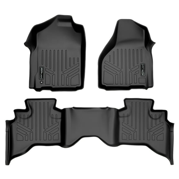 SMARTLINER 2 Rows Custom Fit Floor Liners Compatible with 2009 - 2011 Dodge Ram 1500 Quad Cab