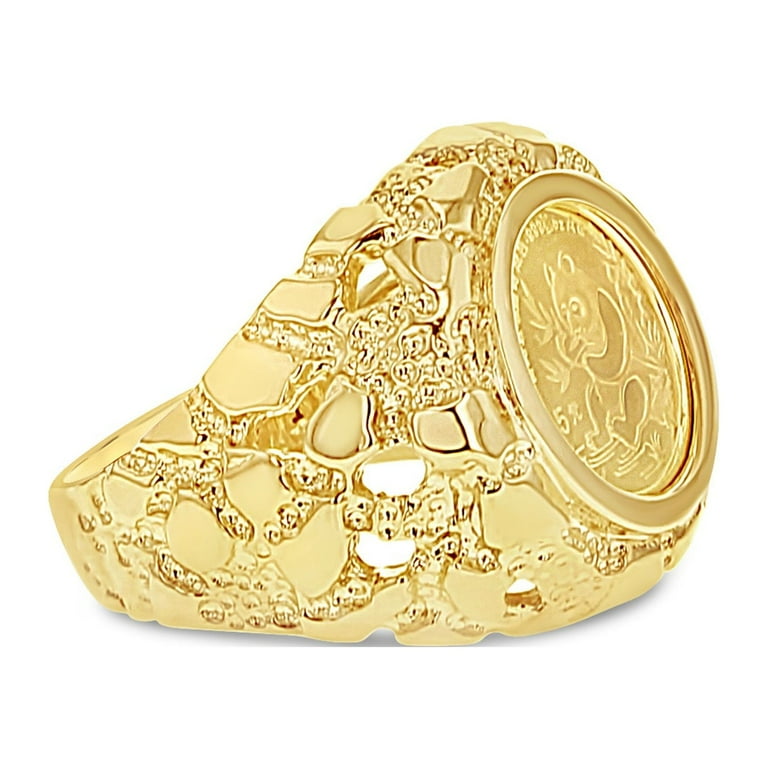 1991 Panda Coin .999 1/20OZ Fine Gold Ring with 14k Yellow