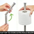 thumbnail image 4 of mDesign Stainless Steel Free-Standing Modern Toilet Paper Holder, Brushed/Chrome, 4 of 8